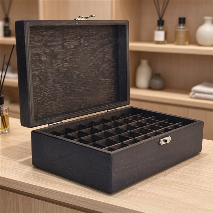 Dark Wood Essential Oil Storage Box suppliers