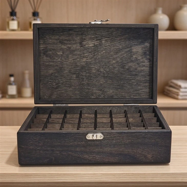 Dark Wood Essential Oil Storage Box factory
