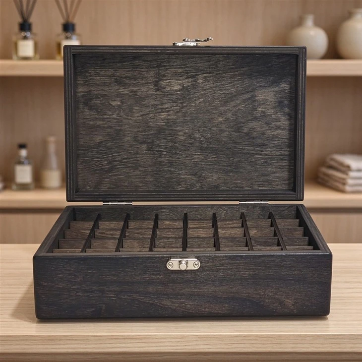 Dark Wood Essential Oil Storage Box