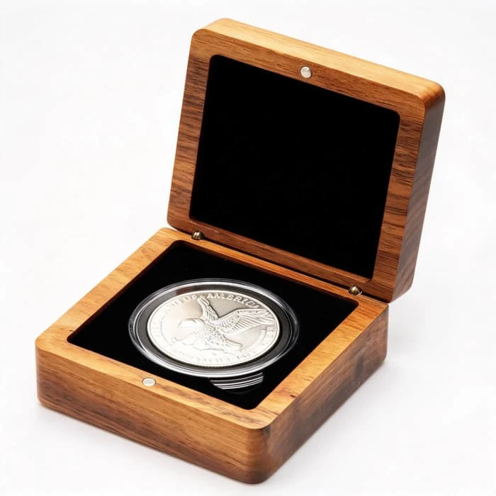 Walnut Coin Storage Box Walnut Coin Storage Box