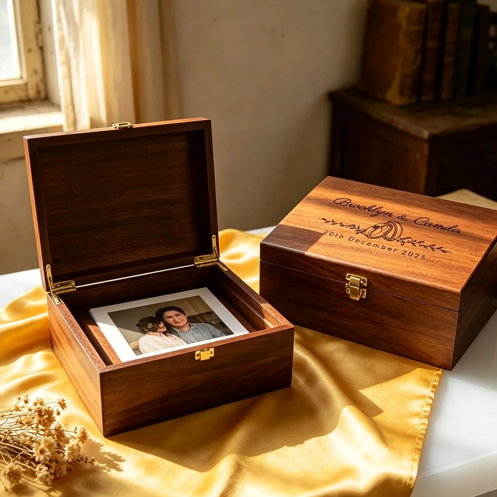 Walnut Flip-Top Gift Box2 Walnut Flip-Top Gift Box2