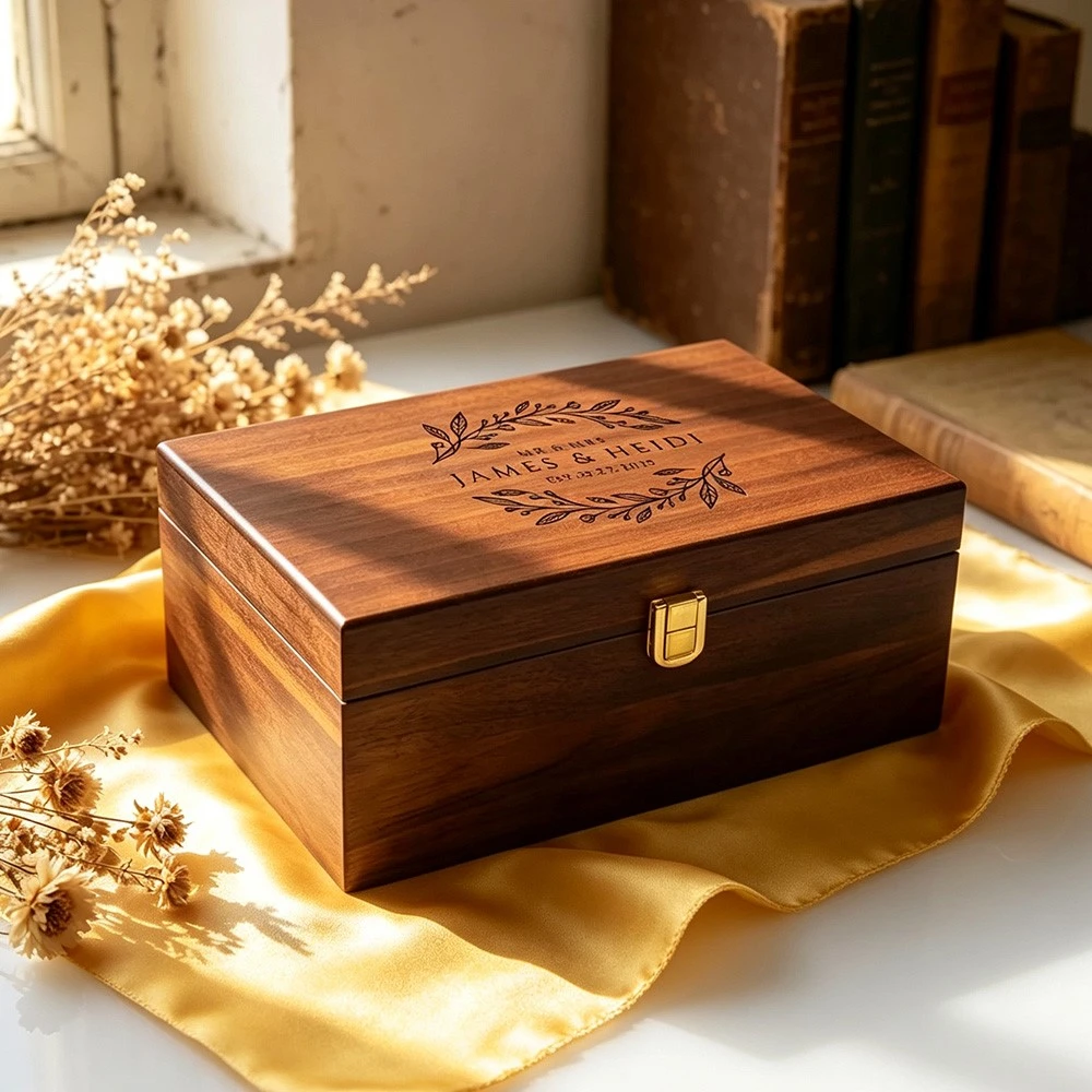 Walnut Flip-Top Gift Box3 Walnut Flip-Top Gift Box3