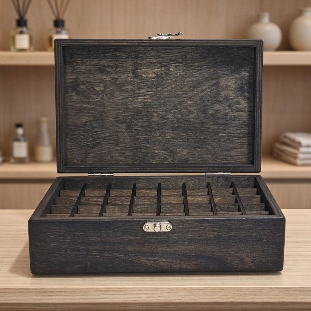 Dark Wood Essential Oil Storage Box 2 Dark Wood Essential Oil Storage Box 2