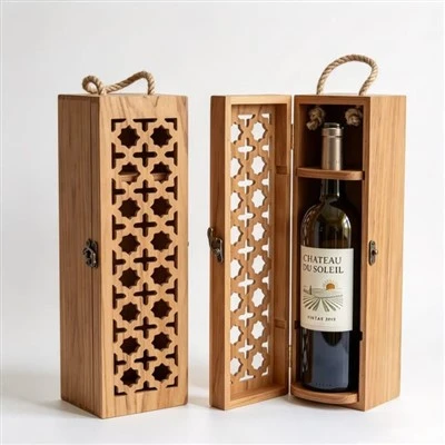 Wooden Openwork Wine Box