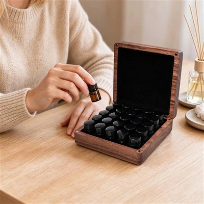 Walnut Essential Oil Storage Wood Box